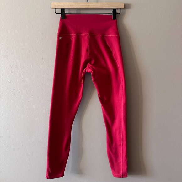 Women's S/M? Fabletics Powerhold Red Athletic Leggings Fitted Yoga Athletic - Picture 3 of 6